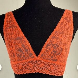 RARE FIND! Y2K Victoria Secret's Orange Lace Triangle Bra  Vintage Size Large